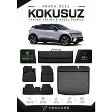Yek Cars Renault Megane E-Tech 2023 Model Aracınıza Özel 4d Karbonlu Kauçuk Paspas Takımı ve Bagaj Havuzu