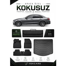 Yek Cars Mercedes W206 2026 Model Aracınıza Özel 4d Karbonlu Kauçuk Paspas Takımı ve Bagaj Havuzu