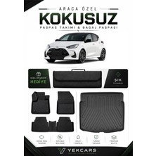 Yek Cars Toyota Yaris 2023 Model Aracınıza Özel 4d Karbonlu Kauçuk Paspas Takımı ve Bagaj Havuzu