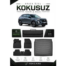 Yek Cars Peugeot 2008 2023 Model Aracınıza Özel 4d Karbonlu Kauçuk Paspas Takımı ve Alt Bagaj Havuzu