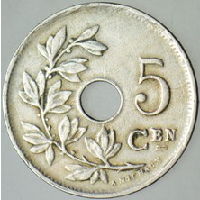 Banknoting Belçika 5 Centimes 1922.