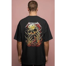 Sevbano Metallica Rock Metal Müzik Grubu Baskılı Unisex Oversize Premium Tişört