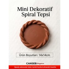 Canseb Elegance 14X14CM - Premium - Kahverengi - Dekoratif Sarmal Tepsi - El Boyaması Işçilik (14X14CM Ebat)