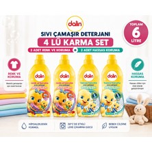 Dalin Sıvı Çamaşır Deterjanı 1500 ml 4 Lü Karma Set – Renk ve Koruma + Hassas Koruma Toplam 6 Litre