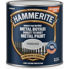 Esranın Dünyası -Hammerite Direkt Pas Üstü Pürüzsüz Metal Boyası Koyu Siyah 0.75 Lt (Siyah)