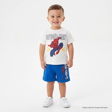Marvel Erkek Bebek Lisans Tişört-Şort Lisans Baskılı Bisiklet Yaka Short Sleeve Reçme
