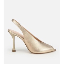 Hotiç 01SAH326650A540 KADIN Deri Gold Burnu Açık Ince Topuklu Stiletto
