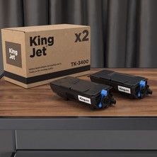 Kingjet Kyocera Uyumlu TK-3400 Standart Kapasiteli (2'li Paket) Çipli Muadil Toner