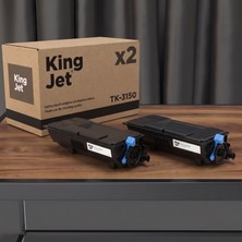 Kingjet Kyocera Uyumlu TK-3150 Standart Kapasiteli (2'li Paket) Çipli Muadil Toner | Ecosys M3540IDN