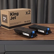Kingjet Kyocera Uyumlu TK-3170 Standart Kapasiteli (2'li Paket) Çipli Muadil Toner | Ecosys M3860IDN