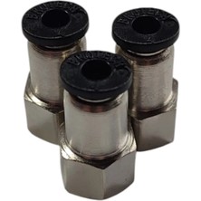 Brotech 1/8 - 4mm Dişi Hava Jakı - Düz Hortum Bağlantısı - Pnömatik Jak - 3'lü Set