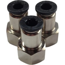 Brotech 1/4 - 6mm Dişi Hava Jakı - Düz Hortum Bağlantısı - Pnömatik Jak - 3'lü Set