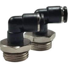 Firetech 1/2 - 8mm Dirsek Hava Jakı - Pnömatik Jak - Hortum Jakı - 2'li Set