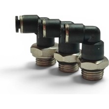 Brotech 1/4 - 4mm Dirsek Hava Jakı - Pnomatik Jak - Hortum Jakı - 3'lü Set