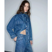 İpekyol Yakası Bağlamalı Denim Gömlek Ceket  IW6260148024CC2