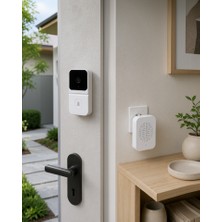 Azrlya Hd Kameralı Beyaz Görüntülü Kapı Zili Çift Yönlü Sesli Wi-Fi Akıllı Kapı Zili