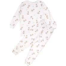 Bebegen Unisex Ekru Ördek Baskılı Pijama Takımı