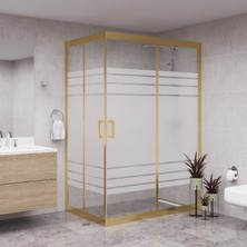 Raumark Gold Diora 6Mm Kumlamalı Cam Dikdörtgen Duşakabin