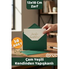 İstisna 50 Adet Çam Yeşili Zarf Kendinden Yapışkanlı 13X18 cm Mektup Kartpostal Davetiye Zarfı Yılbaşı Çam Ağacı Renkleri