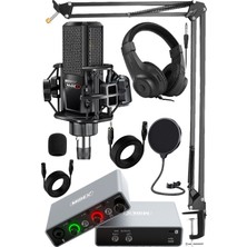 Esranın Dünyası Midex Central-Gr Pack-1 Stüdyo Kayıt Ekipmanları GLX-700GR Ses Kartı MX-2020 Stüdyo Mikrofon
