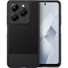 Anka Cep Cep Telefonu Aksesuarları Tekno Tecno Spark 20 Pro (Kj6) Kılıf Karbon Fiber Görünümlü ve Kamera Korumalı Silikon Kapak
