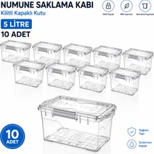 Labolist Numune Saklama Kabı 5 L - Kilit Kapaklı Kutu 10 Adet