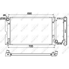 Nrf 53421 Toyota Avensis 03 08 Corolla Verso 02 04 2.0 Dizel Su Radyatörü 26MM M T Brazıng