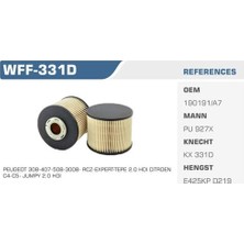 Winkel WFF-331D Mazot Filtresi Scudo 307 407 3008 C4 C5 Focus Iı C Max Tourneo Custom 12> Transit Cu