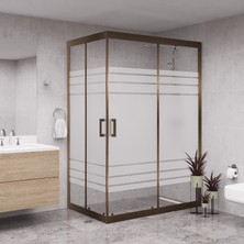 Raumark Bronze Diora 6Mm Kumlamalı Cam Dikdörgen Duşakabin
