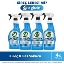Cif Ultra Sprey Kireç ve Pas Sökücü 750 ml X4