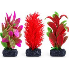 Muyu Craft Muyucraft Mini Tropikal Akvaryum Yapay Bitki Dekor Seti 3'lü