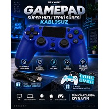 Dexxony Premium Ps4 Oyun Kolu Kablolu&kablosuz Kullanım Bluetoothlu Bilgisayar Uyumlu Kol Gamepad Joystick