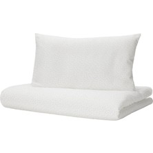 IKEA Len Beyaz Gri 110X125 35X55 cm Bebek Nevresim Takimi