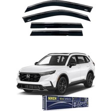 Honda Cr- V Crv 2023+ Kromlu Cam Rüzgarlığı Ön / Arka 4 Parça Füme Polikarbon Niken 047HD250201