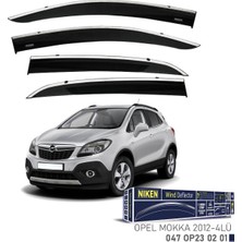 Opel Mokka A Mokka x 2012-2020 Kromlu Cam Rüzgarlığı Ön / Arka 4 Parça Füme Polikarbon Mlz. Niken 047OP230201