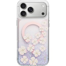 iPhone 18 Pro Uyumlu Kılıf M-Safe Şarj Özellikli Coehl Waterfall Isla Kapak Şeffaf-Mor