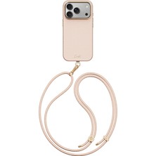 iPhone 18 Pro Max Uyumlu Kılıf M-Safe Şarj Özellikli Askı Ipli Coehl Mirelle Kapak Pembe