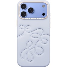 iPhone 18 Pro Max Uyumlu Kılıf Oyma Desenli Arka Yüzey Coehl Cloude Kapak Mavi