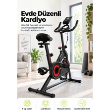 Kochler Spin Kondisyon Bisikleti – 4 kg Volanlı, Ayarlanabilir Dirençli Egzersiz Bisikleti Kırmızı