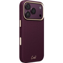 iPhone 18 Pro Uyumlu Kılıf M-Safe Şarj Özellikli Askı Ipli Coehl Mirelle Kapak Bordo