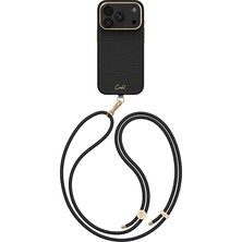 iPhone 18 Pro Uyumlu Kılıf M-Safe Şarj Özellikli Askı Ipli Coehl Mirelle Kapak Siyah