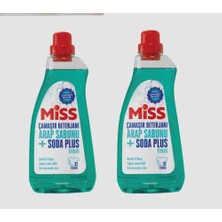 Miss Çamaşır Makinesi Deterjanı Yüzey Temizleme Cam Temizleme Arap Sabunu Soda Etkili 1500ML x 2 Li