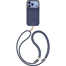 iPhone 18 Pro Uyumlu Kılıf M-Safe Şarj Özellikli Askı Ipli Coehl Mirelle Kapak Mavi