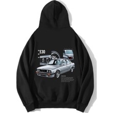 Brz Collection Unisex Oversize Icon E30 Icon Hoodie Siyah