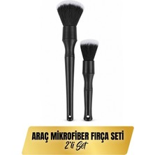 2’li Mikrofiber Araç Içi Detay Temizlik Fırçası Yumuşak Uçlu Torpido Klima Toz Alma Seti