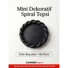 Canseb Elegance 14X14CM - Premium - Siyah - Dekoratif Sarmal Tepsi - El Boyaması Işçilik (14X14CM Ebat)