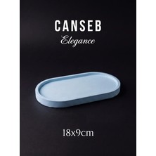 Canseb Elegance 18X9CM - Bebe Mavisi - Dekoratif Tepsi - El Boyaması Işçilik - Premıum