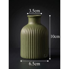 Canseb Elegance (Mermer Tozu Içerir) - 10CM Mini Vazo - Haki Yeşil - El Boyaması Işçilik - Elegance Seri