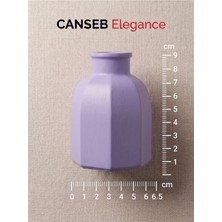 Canseb Elegance 9x6.5cm - Lavanta - Sekizgen Mini Vazo - El Boyaması Işçilik - 9cm Mini Vazo