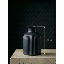 Canseb Elegance Premium - Mini Vazo - Mat Siyah - 10CM Boyunda - El Boyaması Işçilik - 10X7CM